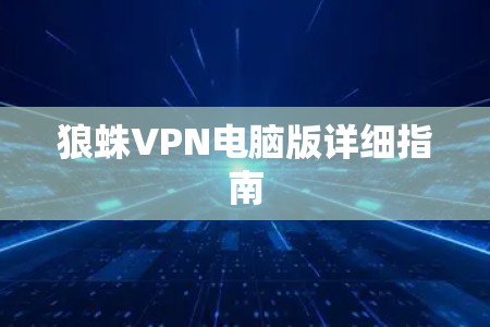 狼蛛VPN电脑版详细指南