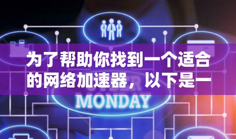 为了帮助你找到一个适合的网络加速器，以下是一些推荐和建议，涵盖了功能、界面、价格和使用体验等多个方面